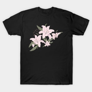 Colorful lilies flower pattern T-Shirt